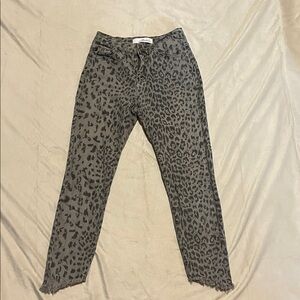 KanCan Gray Leopard Print Skinny Jeans